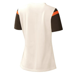 Cleveland Browns Starter Women's Kick Start V-Neck T-Shirt Cream