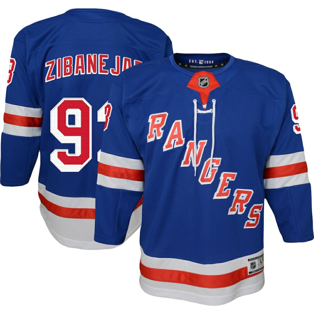 Mika Zibanejad New York Rangers Youth Home Premier Player Jersey - Blue - NHL 5256397