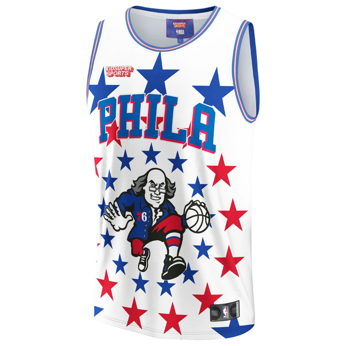 Philadelphia 76ers NBA & KidSuper Studios Unisex Hometown Jersey White | Fanatics