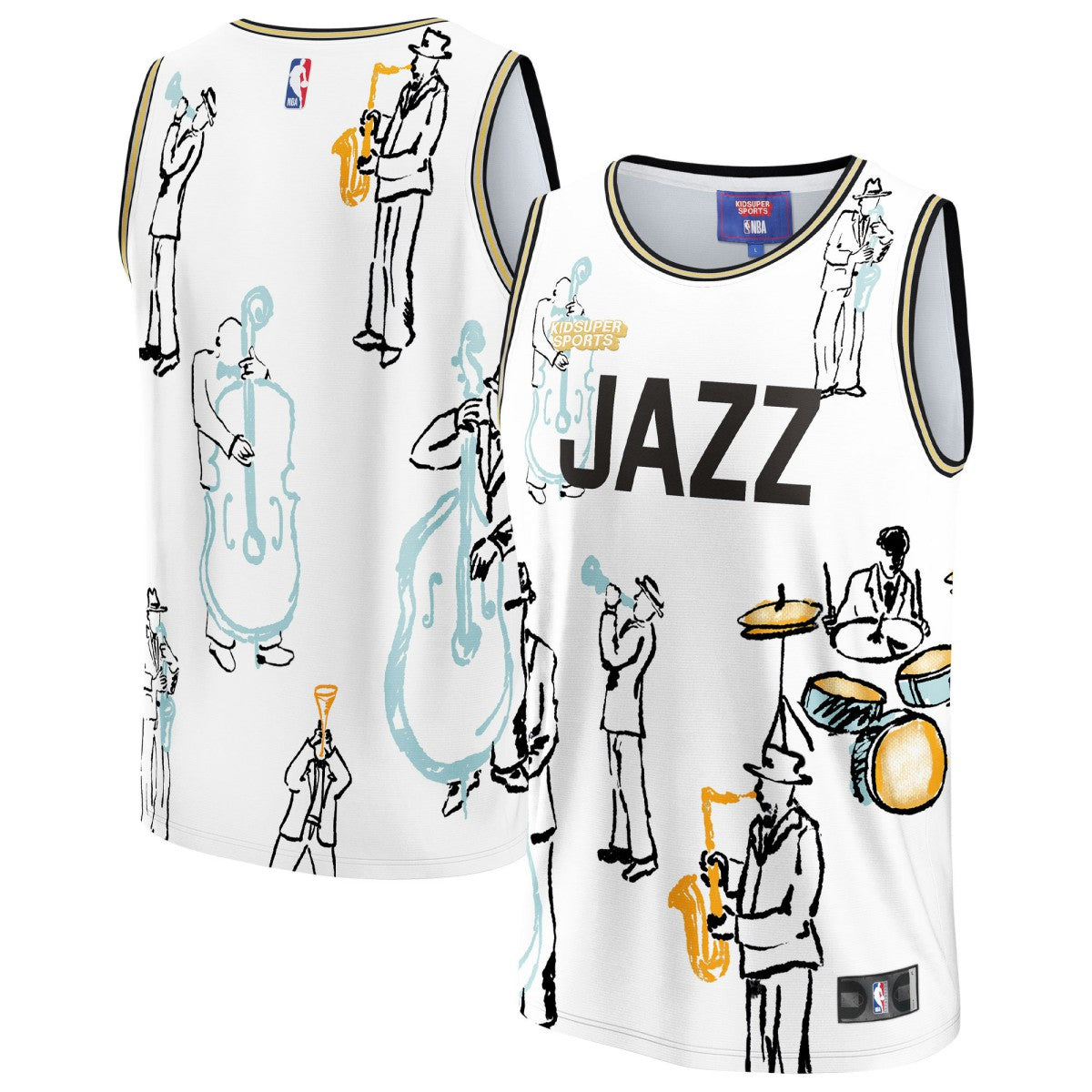 Utah Jazz NBA & KidSuper Studios Unisex Hometown Jersey White | Fanatics US