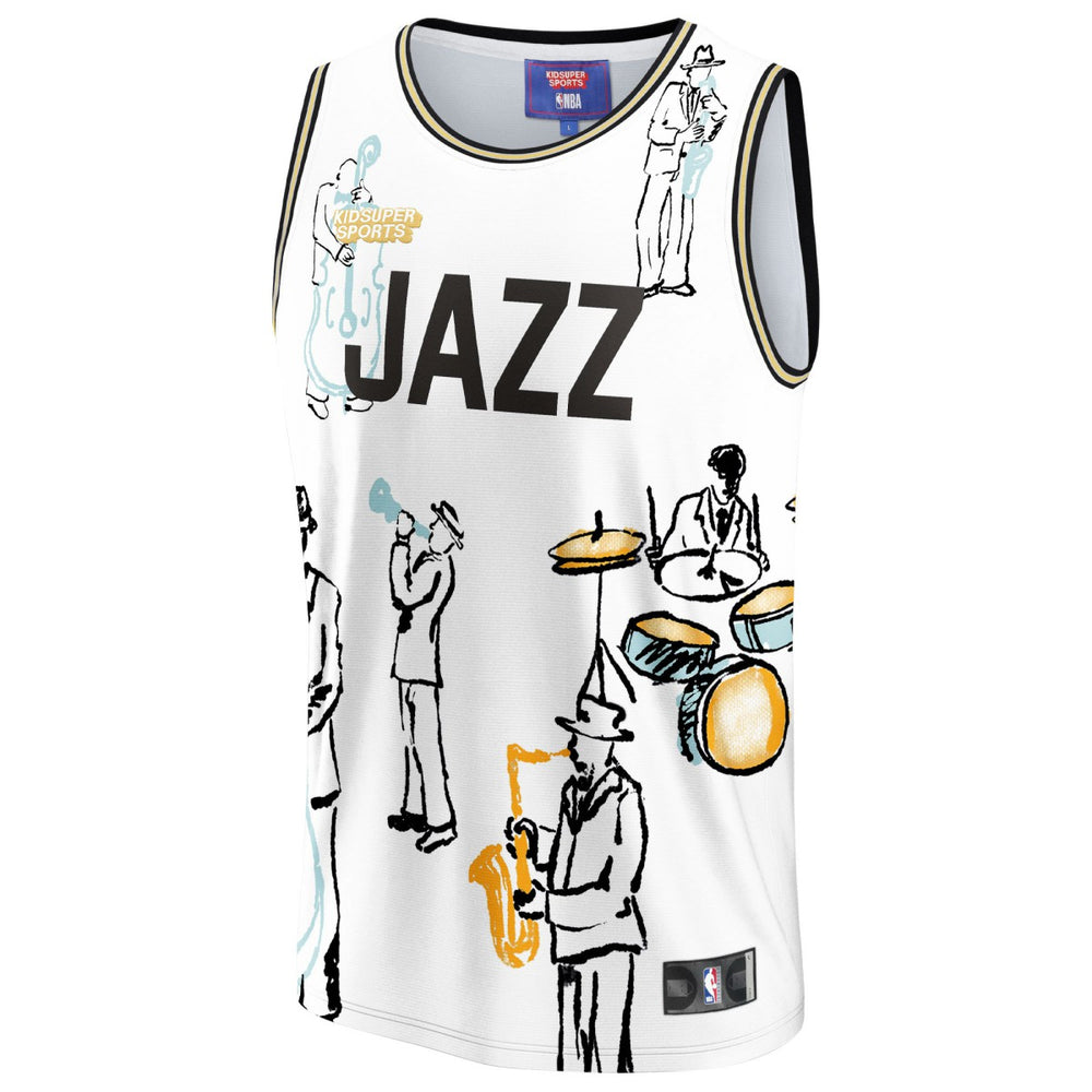 Utah Jazz NBA & KidSuper Studios Unisex Hometown Jersey White | Fanatics US