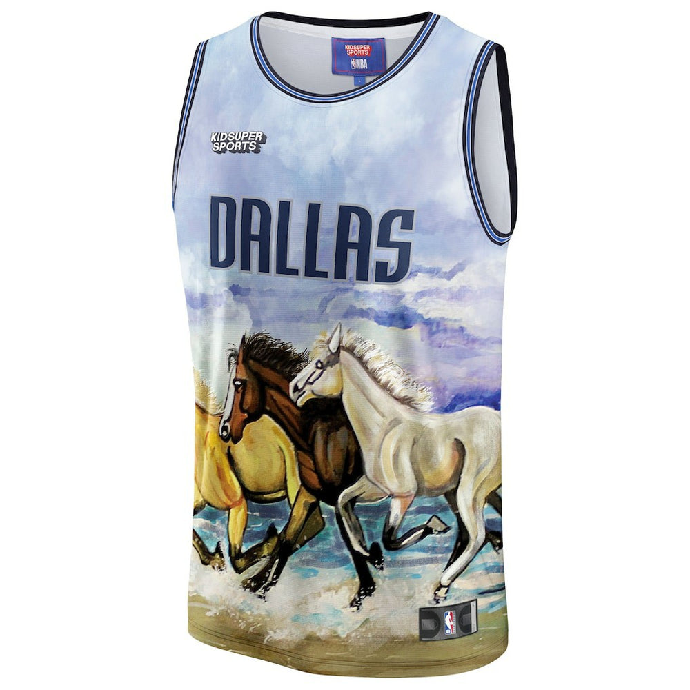 Dallas Mavericks NBA & KidSuper Studios Unisex Hometown Jersey for sale Blue | Fanatics US