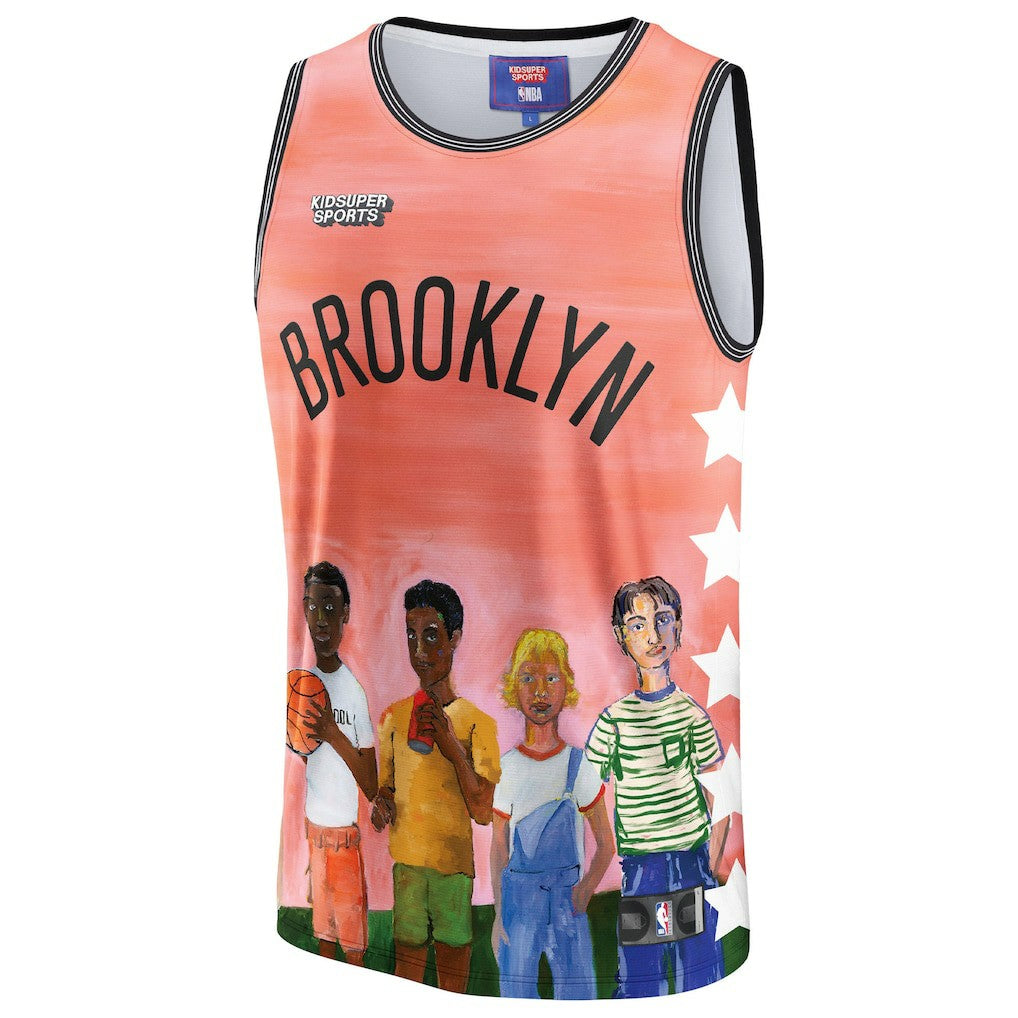 Brooklyn Nets NBA & KidSuper Studios Unisex Hometown Jersey Coral | Fanatics Lifestyle