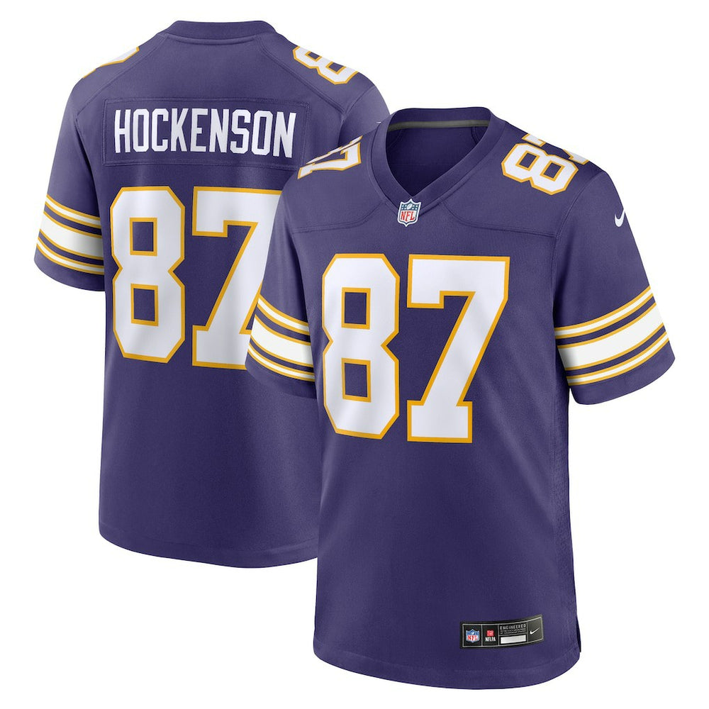 Nike T.J. Hockenson Minnesota Vikings Classic Player Game Jersey Purple