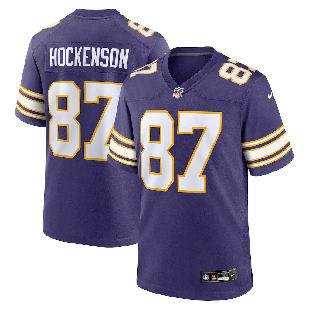 Nike T.J. Hockenson Minnesota Vikings Classic Player Game Jersey Purple