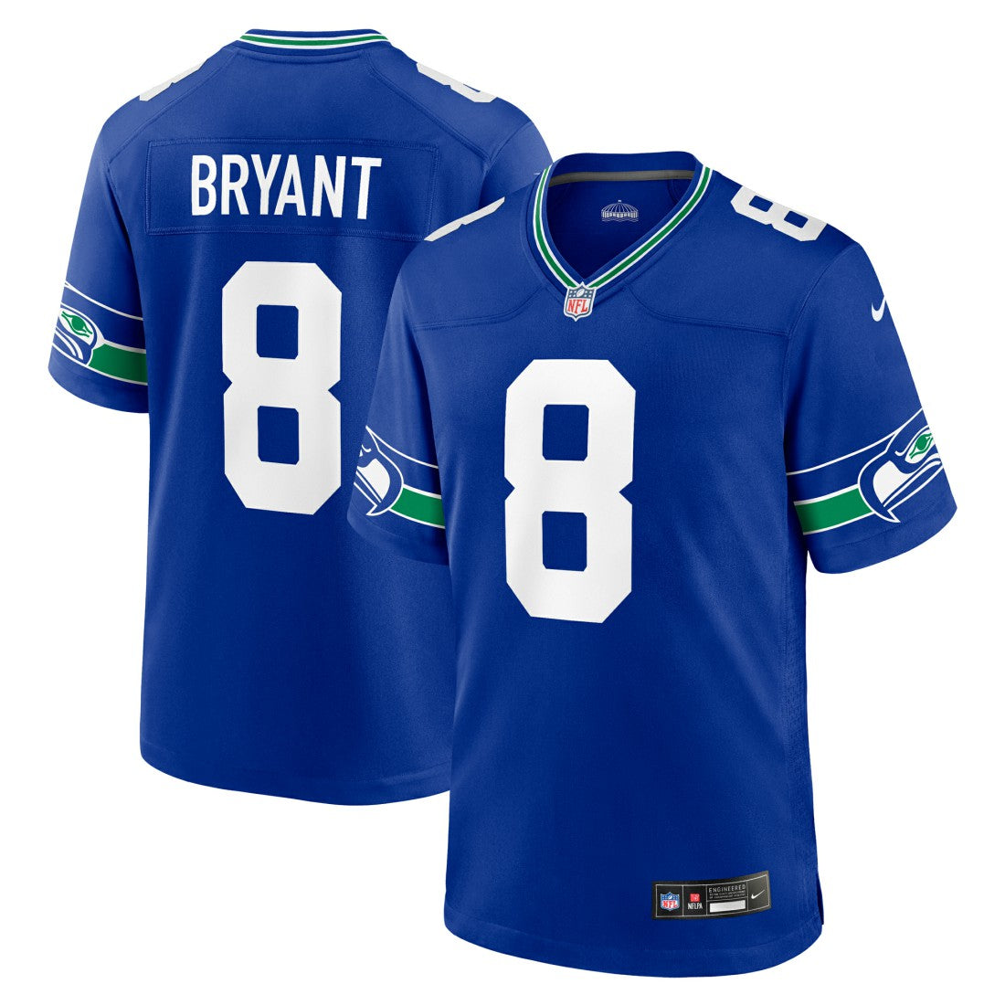 Nike Coby Bryant Seattle Seahawks Throwback Player Game Jersey Royal