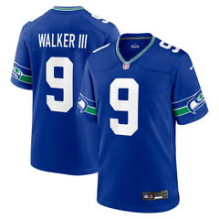 Nike Kenneth Walker III Seattle Seahawks Throwback Player Game Jersey Royal