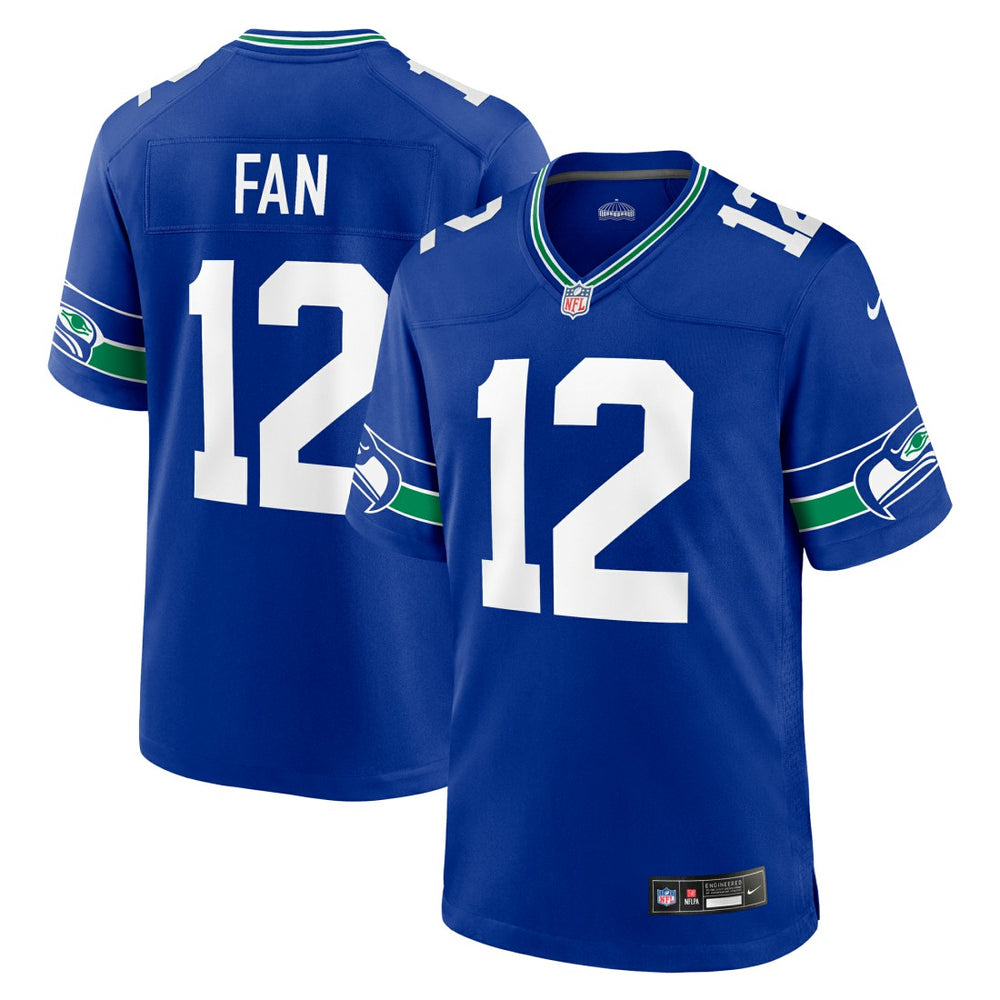 Nike 12s Seattle Seahawks Throwback Player Game Jersey Royal