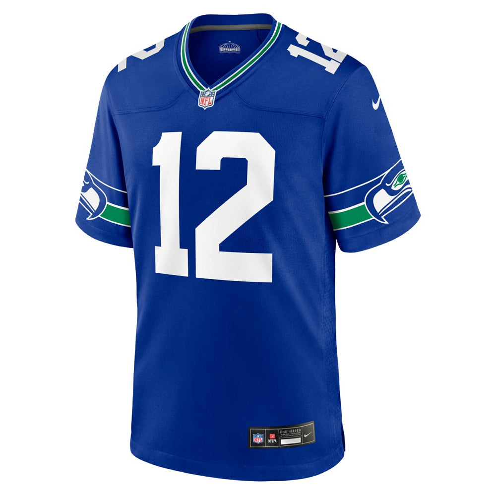 Nike 12s Seattle Seahawks Throwback Player Game Jersey Royal