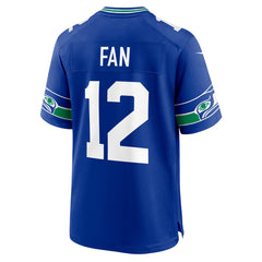 Nike 12s Seattle Seahawks Throwback Player Game Jersey Royal