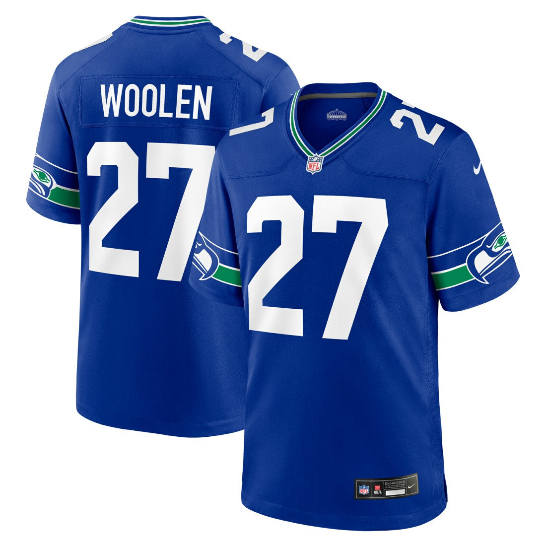Nike Tariq Woolen Seattle Seahawks Throwback Player Game Jersey Royal