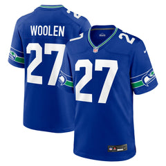Nike Tariq Woolen Seattle Seahawks Throwback Player Game Jersey Royal