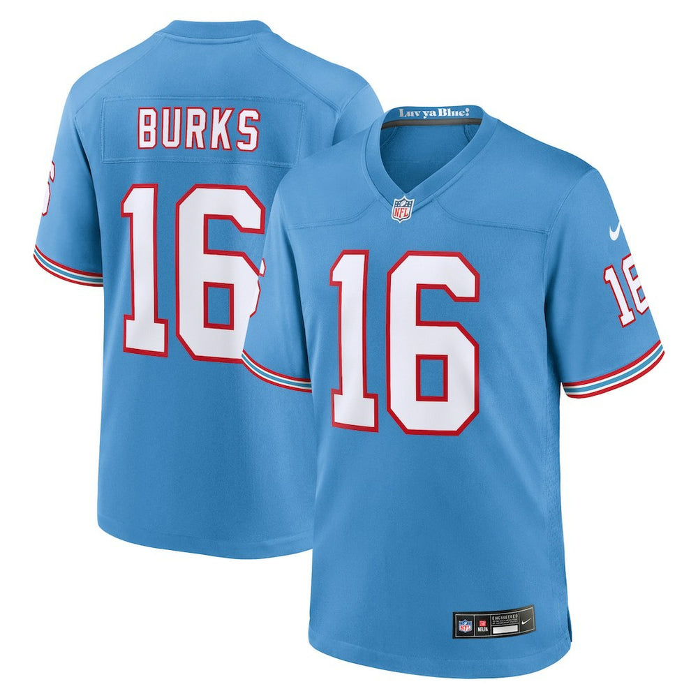 Nike Treylon Burks Tennessee Titans Oilers Throwback Alternate Game Player Jersey Light Blue