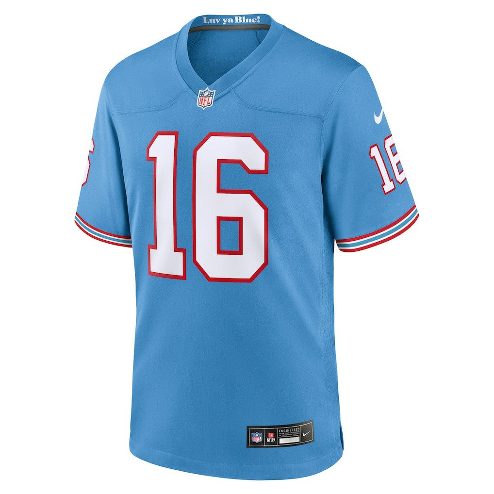 Nike Treylon Burks Tennessee Titans Oilers Throwback Alternate Game Player Jersey Light Blue