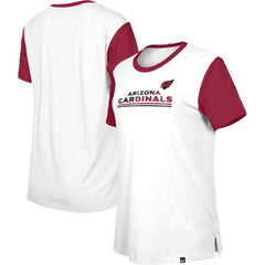 Arizona Cardinals New Era Women's Third Down Colorblock T-Shirt White/Cardinal