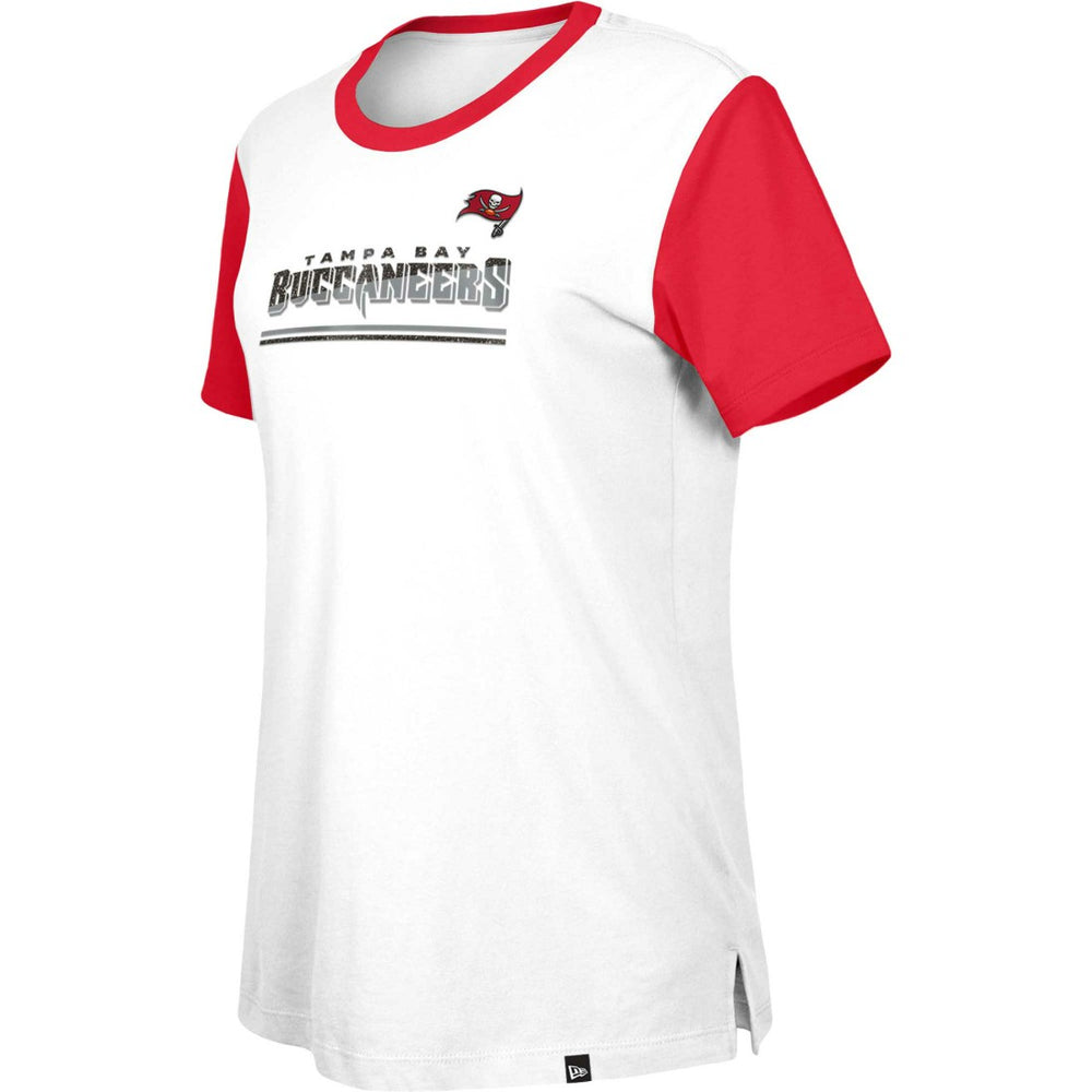 Tampa Bay Buccaneers New Era Women's Third Down Colorblock T-Shirt White/Red