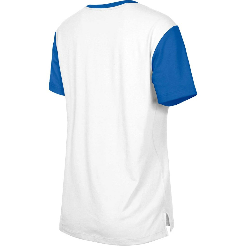 Indianapolis Colts New Era Women's Third Down Colorblock T-Shirt White/Royal