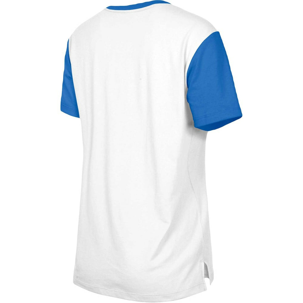 Los Angeles Rams New Era Women's Third Down Colorblock T-Shirt White/Royal