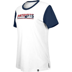 New England Patriots New Era Women's Third Down Colorblock T-Shirt White/Navy