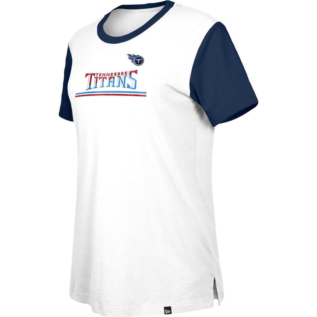 Tennessee Titans New Era Women's Third Down Colorblock T-Shirt White/Navy