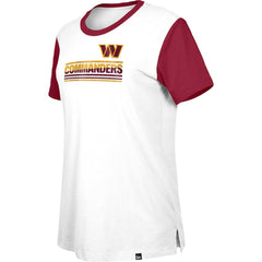 Washington Commanders New Era Women's Third Down Colorblock T-Shirt White/Burgundy