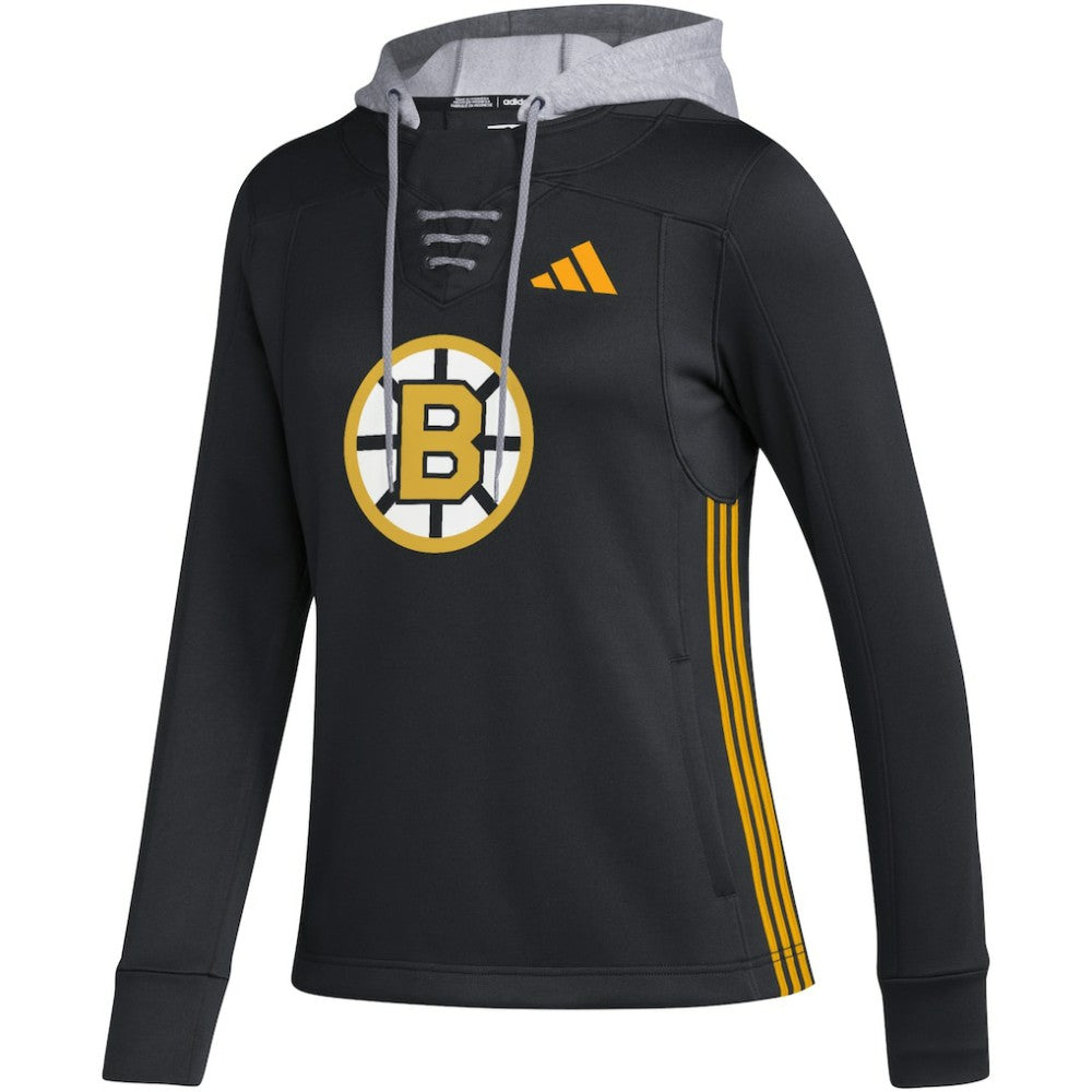 Boston Bruins adidas Women's Refresh Skate Lace AEROREADY Pullover Hoodie - Black - NHL 5260150