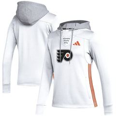 Philadelphia Flyers adidas Women's Refresh Skate Lace AEROREADY Pullover Hoodie - White - NHL 5260159