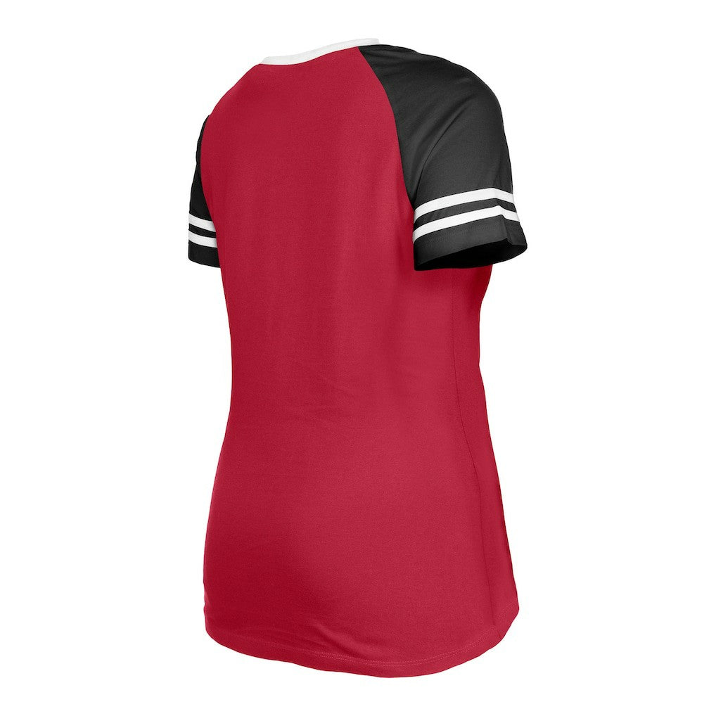 Arizona Cardinals New Era Women's Raglan Lace-Up T-Shirt Cardinal