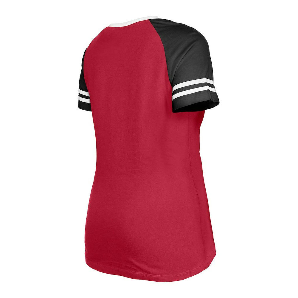 Arizona Cardinals New Era Women's Raglan Lace-Up T-Shirt Cardinal