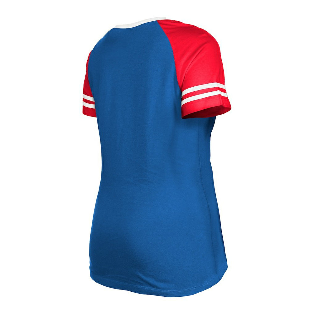 Buffalo Bills New Era Women's Throwback Raglan Lace-Up T-Shirt Royal