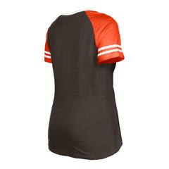 Cleveland Browns New Era Women's Raglan Lace-Up T-Shirt Brown