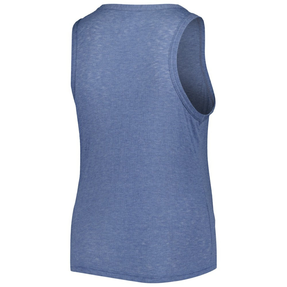 Atlanta Braves Soft as a Grape Women's Plus Size High Neck Tri-Blend Tank Top - Navy - MLB Sale