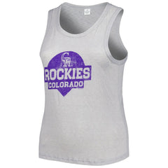 Colorado Rockies Soft as a Grape Women's Plus Size High Neck Tri-Blend Tank Top - Gray - MLB Online