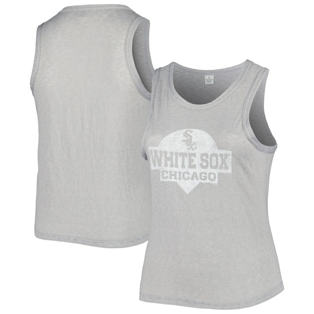 Chicago White Sox Soft as a Grape Women's Plus Size High Neck Tri-Blend Tank Top - Gray - MLB Sale