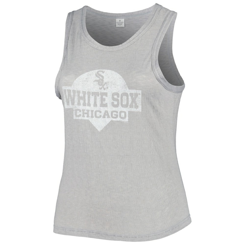 Chicago White Sox Soft as a Grape Women's Plus Size High Neck Tri-Blend Tank Top - Gray - MLB Sale