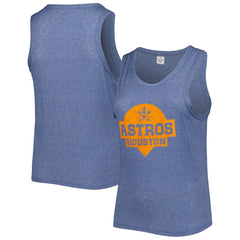 Houston Astros Soft as a Grape Women's Plus Size High Neck Tri-Blend Tank Top - Navy - MLB Online