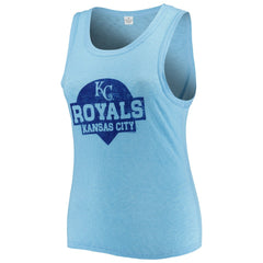 Kansas City Royals Soft as a Grape Women's Plus Size High Neck Tri-Blend Tank Top - Royal - MLB Online