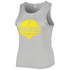 Pittsburgh Pirates Soft as a Grape Women's Plus Size High Neck Tri-Blend Tank Top - Gray - MLB Discount