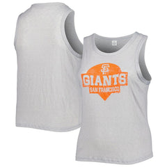 San Francisco Giants Soft as a Grape Women's Plus Size High Neck Tri-Blend Tank Top - Gray - MLB on Sale