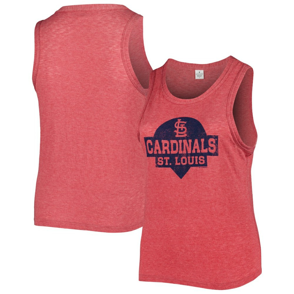 St. Louis Cardinals Soft as a Grape Women's Plus Size High Neck Tri-Blend Tank Top - Red - MLB Online