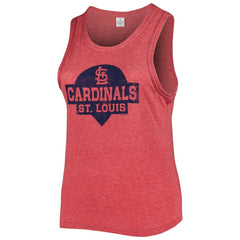 St. Louis Cardinals Soft as a Grape Women's Plus Size High Neck Tri-Blend Tank Top - Red - MLB Online