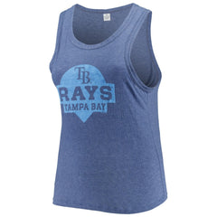 Tampa Bay Rays Soft as a Grape Women's Plus Size High Neck Tri-Blend Tank Top - Navy - MLB Sale