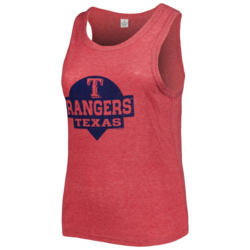 Texas Rangers Soft as a Grape Women's Plus Size High Neck Tri-Blend Tank Top - Red - MLB Lifestyle