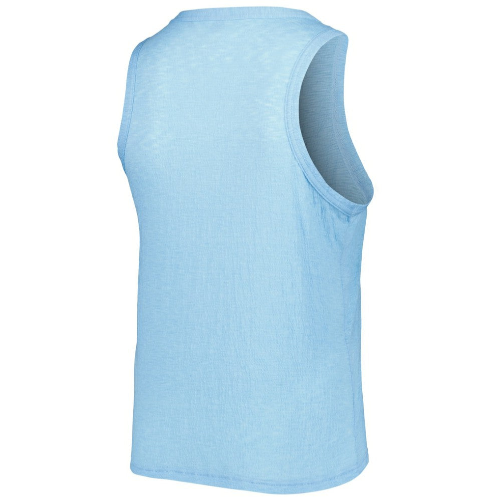 Texas Rangers Soft as a Grape Women's Plus Size High Neck Tri-Blend Tank Top - Royal - MLB Lifestyle