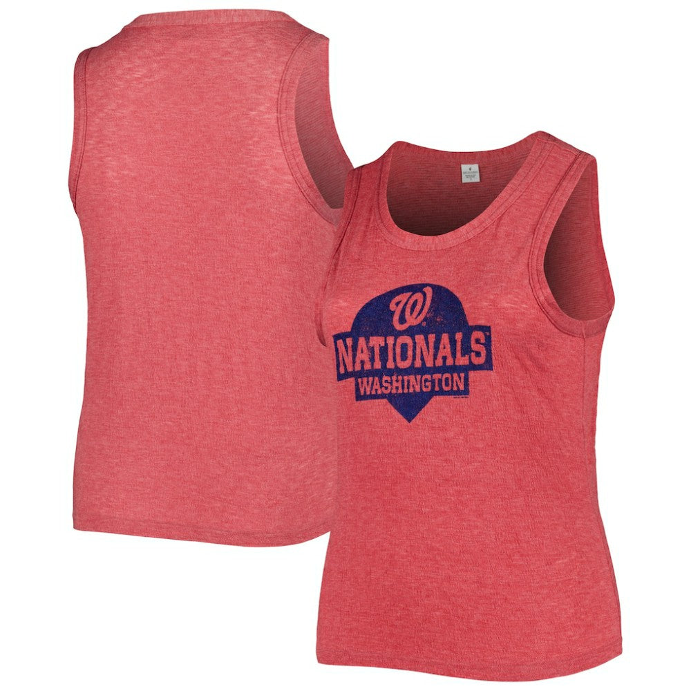 Washington Nationals Soft as a Grape Women's Plus Size High Neck Tri-Blend Tank Top - Red - MLB Sale