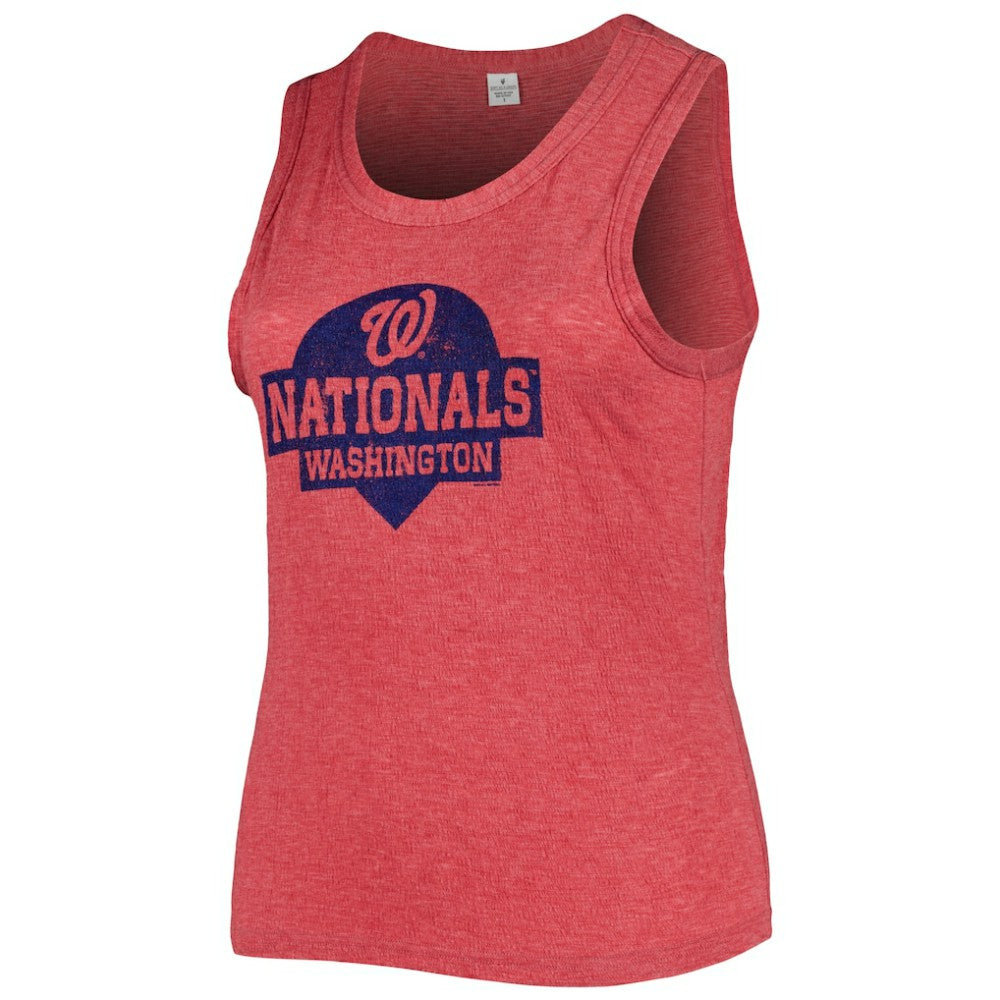 Washington Nationals Soft as a Grape Women's Plus Size High Neck Tri-Blend Tank Top - Red - MLB Sale