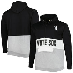 Chicago White Sox Big & Tall Fleece Half-Zip Hoodie - Black/White - MLB Sale