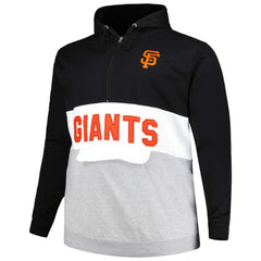 San Francisco Giants Big & Tall Fleece Half-Zip Hoodie - Black/White - MLB Lifestyle