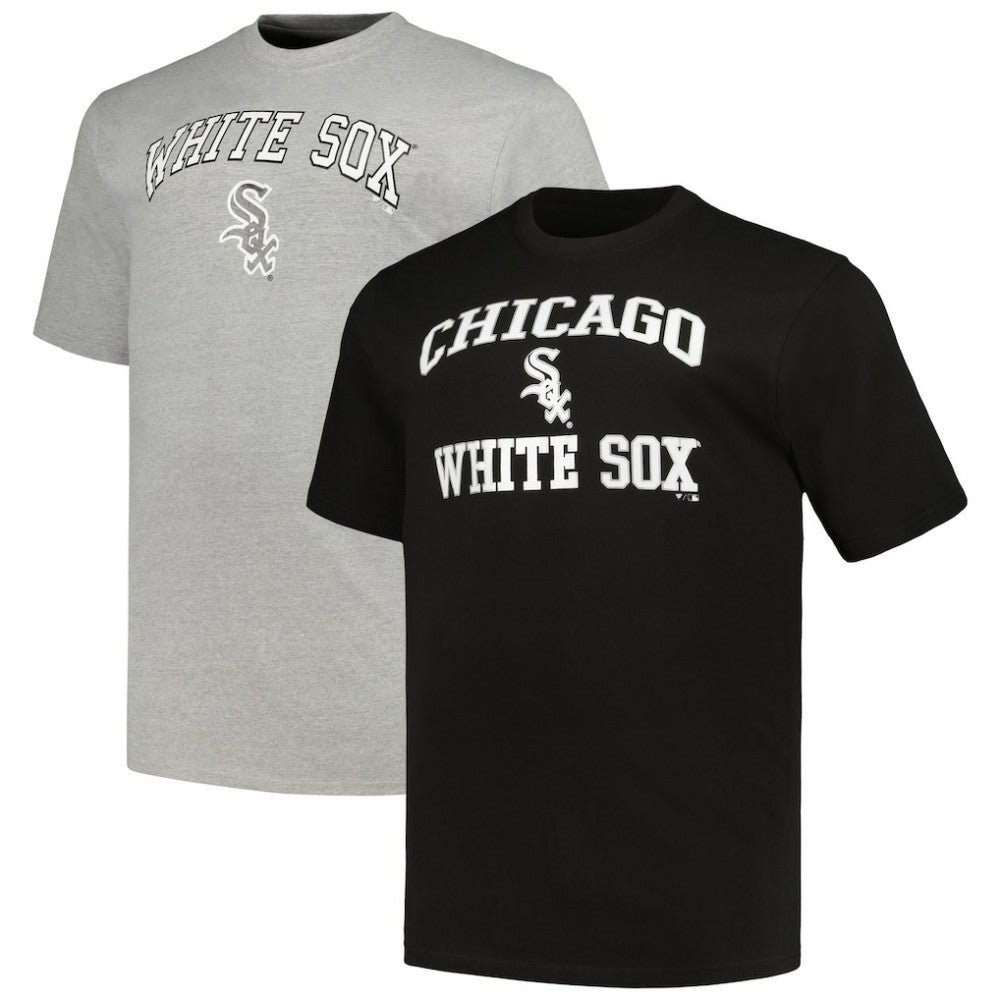 Chicago White Sox Profile Big & Tall T-Shirt Combo Pack - Black/Heather Gray - MLB Discount