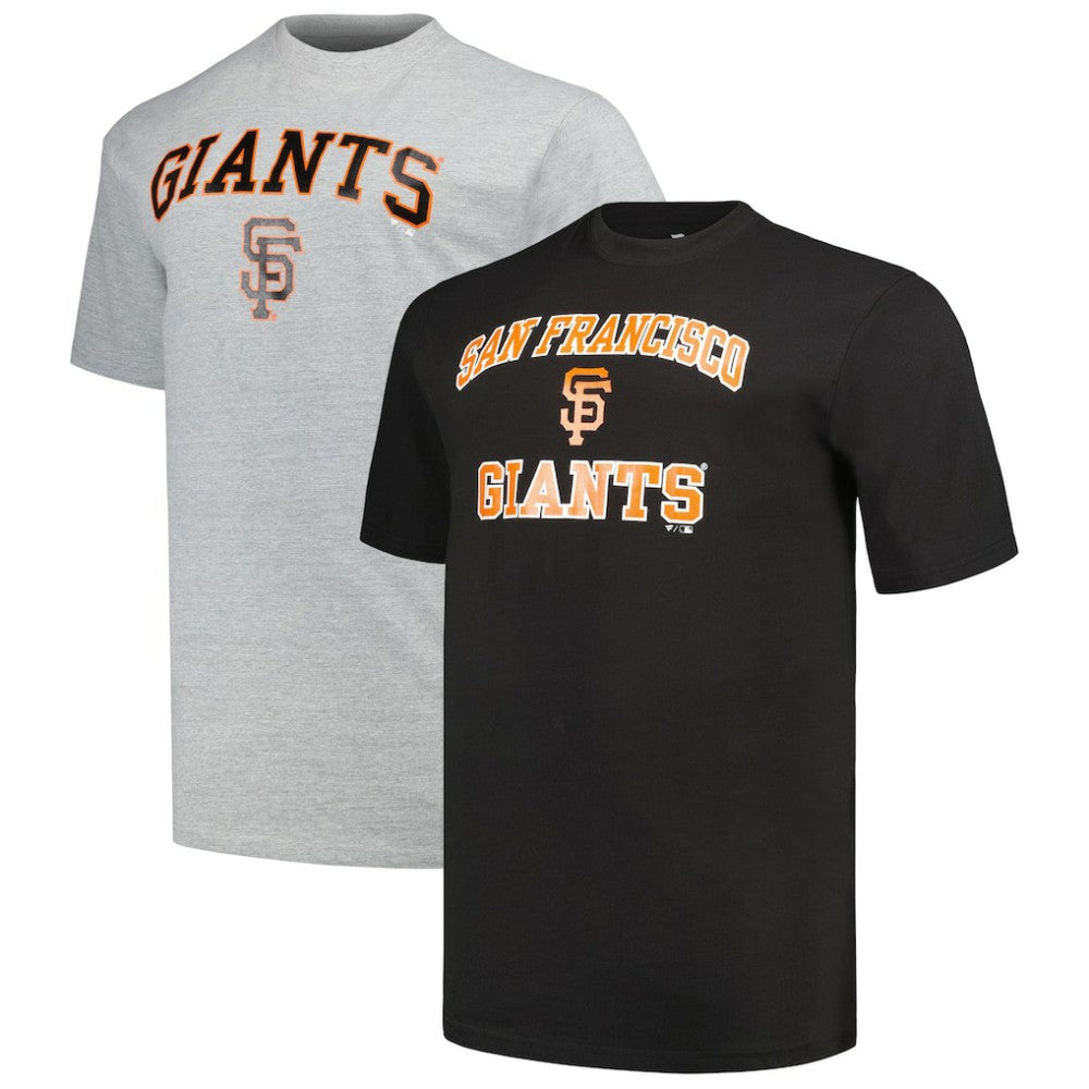 San Francisco Giants Profile Big & Tall T-Shirt Combo Pack - Black/Heather Gray - MLB Lifestyle
